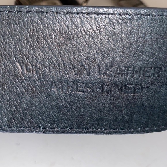 90s MZ New York Western Belt Top Grain Leather Brown lined Silver Buckle size L main image 4